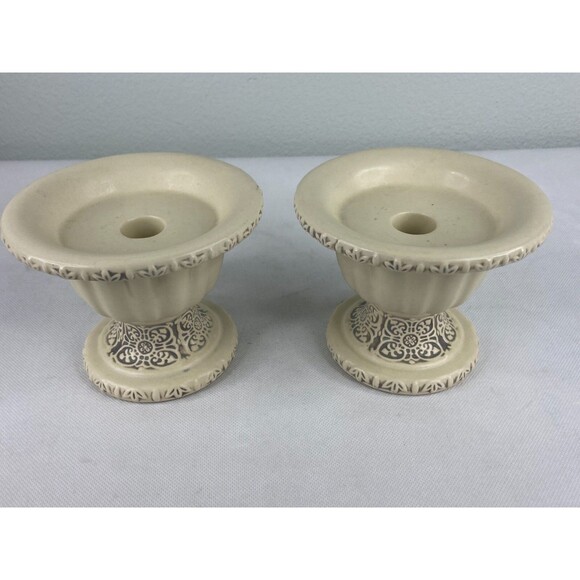 Partylite Rustic Villa Pillar Candle Holder & Pair Of Tapered Candle Holders - Picture 8 of 11